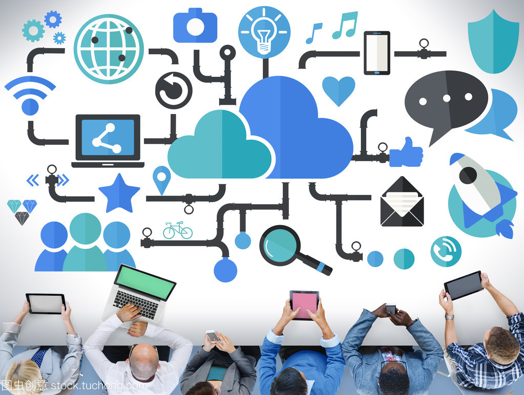 社交媒体技术连接概念